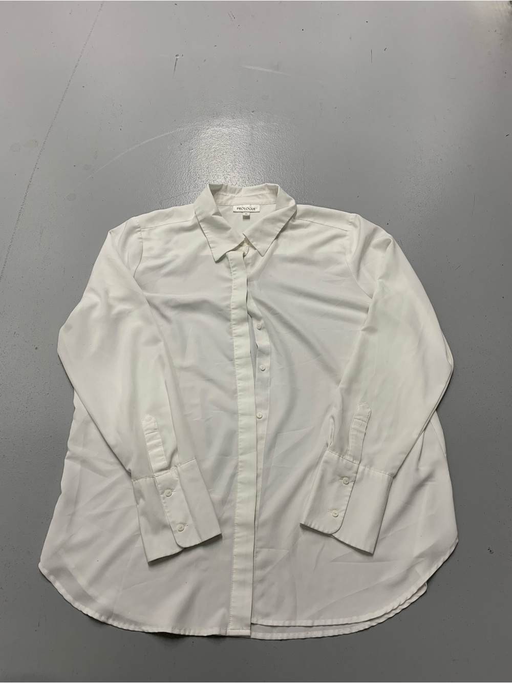 Prologue White Button-Down Shirt Sz XL